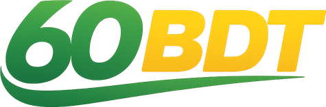 60 bdt homepage logo in purple neon theme